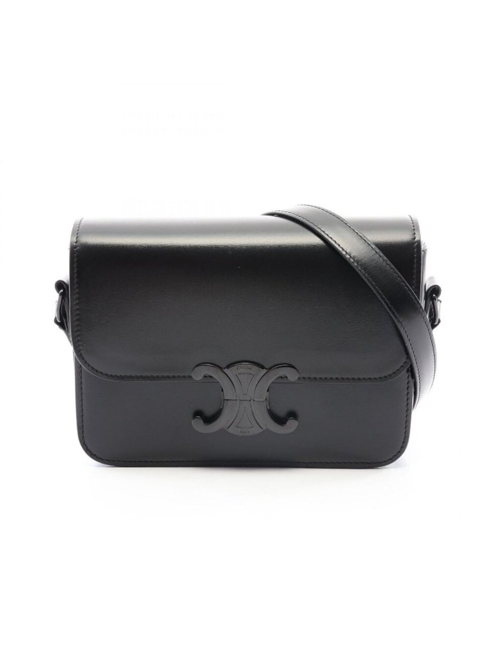 Celine Shoulder Bag Teen Triomphe Black Leather